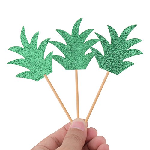 Pineapple Donut Toppers Topoox 36 Pack Glitter Luau Bridal Shower Tropical Summer Party Cupcake Decorations