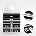 Bestrice Acrylic Makeup Organizer Jewelry Display Boxes Bathroom Storage Case 3 Pieces Set 7 Drawers