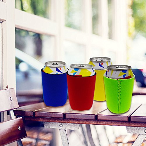 Acelane Neoprene Can Cooler Sleeves, Collapsible Holder, Insulated Carrier for Parties, Picnics Family Reunions and Outdoors – Set of 4 (PURECOLOR) - Thumbnail 6