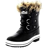 Polar Products Womens Lace Up Rubber Sole Short Winter Snow Rain Shoe Boots