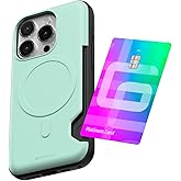 GOOSPERY Mag Bumper Compatible with iPhone 15 Pro Case, Compatible with Magsafe, Card Holder Wallet Protective Dual Layer Sturdy Phone Back Cover - Teal