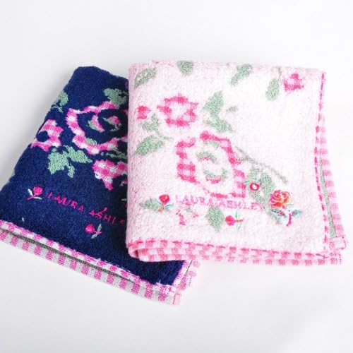 Amazon ローラアシュレイ Laura Ashley チェック花柄タオルハンカチ 一枚 単品販売です Onesize Laura Ashley ローラ アシュレイ シューズ バッグ