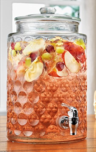 Retro galaxy durable glass beverage drink dispenser with spigot,e…