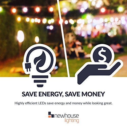 Newhouse Lighting RGBWSTRING10 Outdoor LED Color Changing RGB String Lights with Warm and Cool White Light with Weatherproof Technology, Heavy Duty 18-Foot Cord with 10 Hanging Sockets and Remote