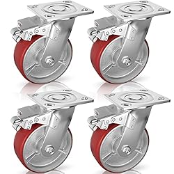 Casters Set of 4 Heavy Duty 6 inch Caster Wheels