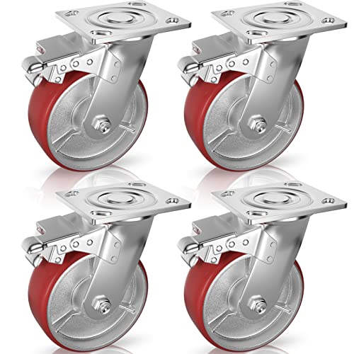 Casters Set of 4 Heavy Duty 6 inch Caster Wheels