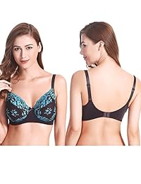 Sujetador de encaje, 3 unidades, tamaño grande, sin forro, semi transparente, para balcón