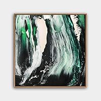 Framed Canvas Wall Art Abstract Color Painting Canvas Prints Home Artwork Decoration for Living Room,Bedroom - 16x16 inches