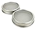Pure Stainless Steel Sprouting Lids - Set of 2 Stainless Steel Sprouting Screens and Rings for Wide Mouth Mason Jars - Lotus & Sky - Regular Mesh