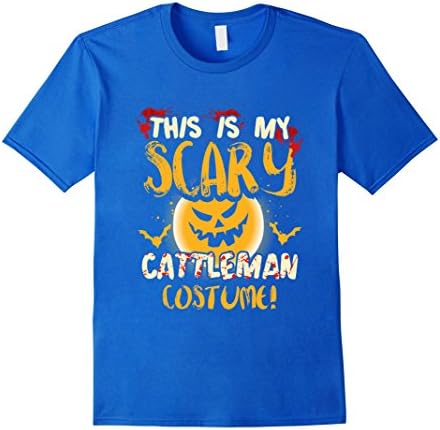 Mens This is my Scary Cattleman Costume T Shirt 2XL Royal Blue