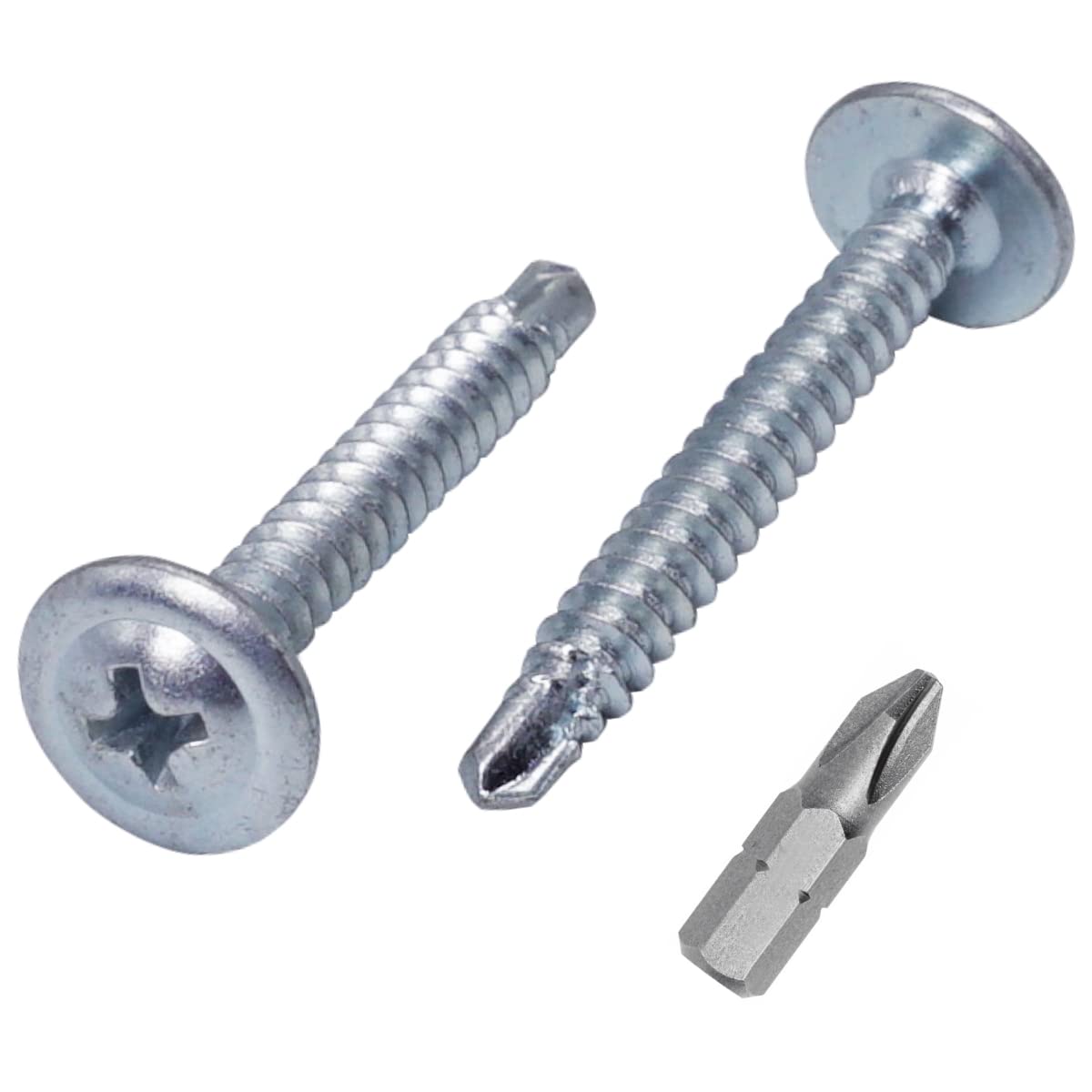 (Pack of 50 pcs) Zinc Plated Steel 4.2 x 32 mm Screws, Phillips Modified Truss Head, Self-Drilling Sheet Metal Screw, Self Tapping (50, 4.2 x 32 mm)