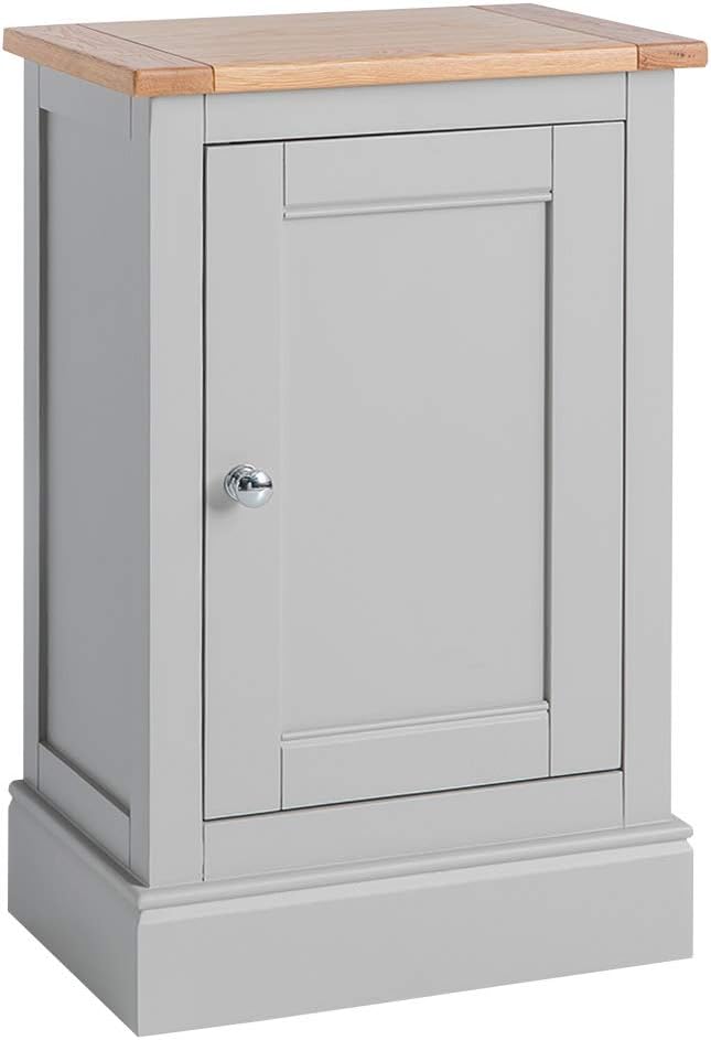 Chichester Grey Mini Cupboard with Oak Top Roseland Furniture