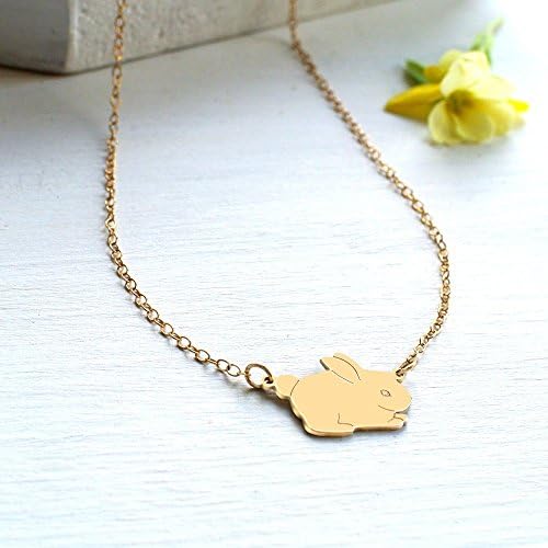 Personalised Gold Baby Easter Bunny Necklace