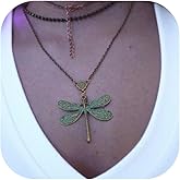 72ore Dragonfly Necklace Gold Green Vintage Dragonfly Pendant Boho Fall Necklace for Women Boho Jewelry Birthday Gifts Party Outfits Accessories