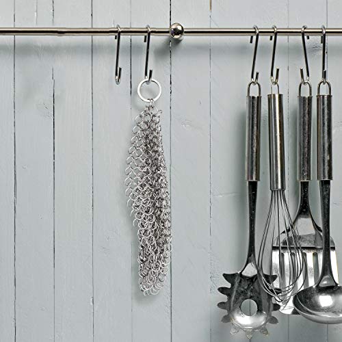 GAINWELL Stainless Steel Chainmail Scrubber Steel Cast Iron Cleaner 8in - Thumbnail 6