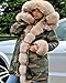 Roiii® Thickened Faux Fur Camouflage Parka Women Hooded Long Winter Jacket Overcoat