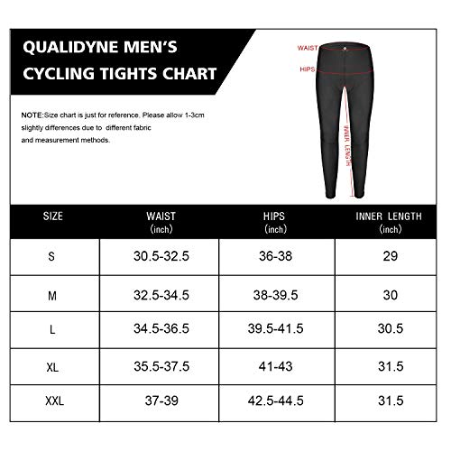 image for qualidyne Men's Cycling Bike Pants 3D Padded Winter Cycling Tights Com