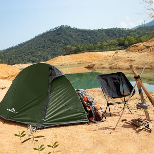 Forceatt Camping Tent, 1/2 Person Tent, Ultralight 1 Seater Tent, Quick Assembly, Water Resistant, Small Package, Double Layer Camping Tent, for Camping, Motorcycle Travel, Trekking