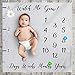 Minimy Premium Baby Milestone Blanket - Watch Me Grow Blanket for Boy & Girl, Photography Background Prop Growing Infants & Toddlers | Soft Fleece Material, Large Size 47x47 | Perfect Holidays Gift