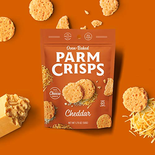 ParmCrisps Cheddar Cheese Crisps, Made Simply with 100 REAL Cheese Healthy Keto Snacks, Low