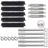 Hisencn Grill Replacement Parts Grill Burner, Heat Plate Tent Shield, Adjustable Crossover Tubes, Ignitor Repair kit for Charbroil 6 Burner 463230515, 463230514 Gas Grill Models, g431-0300-w2a