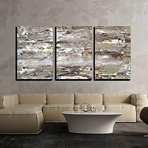 Brown and Green Abstract Art Painting x3 Panels