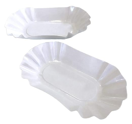 sellaviva Currywurst Schale/Pommesschale Pappe - Beschichtet, Weiss - 50 Stück