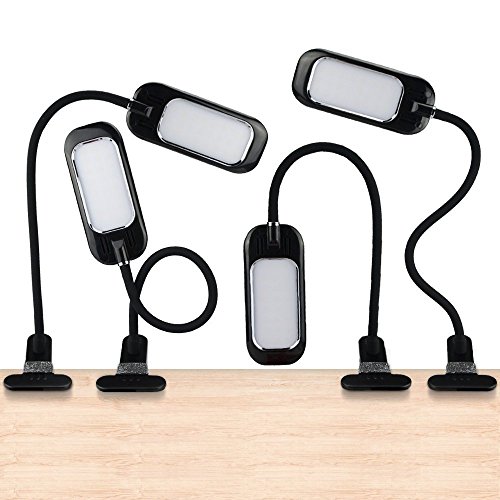 Anpress Dimmable LED Eye-Care Clip On Desk Lamp (5W,Flexible Gooseneck, 2 Level Dimmer, 3 Color Temperature, Simple Switch Control, Clamp On Book Light, for Bedside, Desktop, Computers) - Thumbnail 4