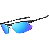 DUCO Mens Sports Polarized Sunglasses Ultralight Carbon Fiber Sun Glasses Driving Fishing Golf UV400 Protection Shades DC8335