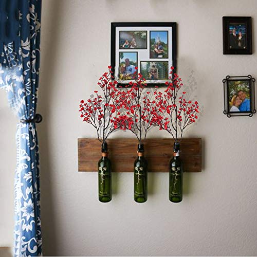 NAHUAA 4PCS Red Babys Breath Artificial Flowers Fake Silk Real Touch Floral Bouquet Home Office Farmhouse Wedding Centerpiece Arrangements Decor for Vase