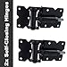 Self Closing Gate Hinge 2-Pack (Black Finish) |The Best Set of Vinyl Fence Gate Hinges|Adjustable to Stop Gate Dragging|Heavy Duty Black Gate Hinges for Vinyl and Wood Fences