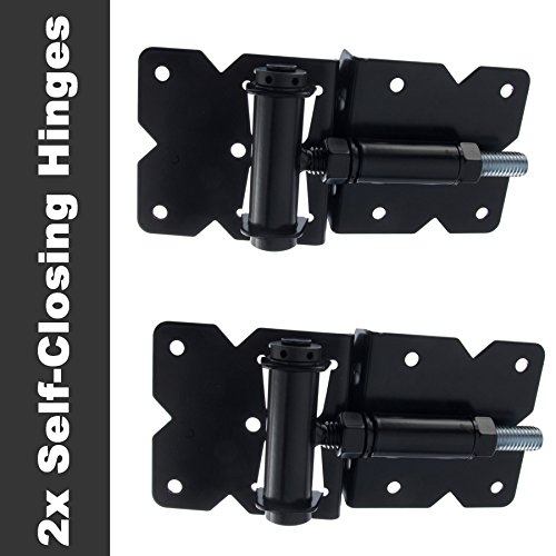 Self Closing Gate Hinge 2Pack (Black Finish) The Best Set Of Vinyl