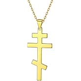 PROSTEEL 925 Sterling Silver Russian Orthodox Cross Necklace For Men Women, 18inch-20inch Adjustable, Come with Box