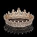 FUMUD Charm Rhinestone Zircon Crown Bridal Tiara Crystal CZ Diadem For Bride Princess Pageant Wedding Hair Accessories (#101 rose gold)