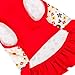 Blueberry Pet Red & Sunshine Yellow Floral Cotton Dog Dress, Back Length 12