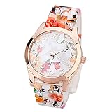 Hessimy Womens Fashion Watches Ladies Business Bracelet Watch Luxury Crystal Sport Casual Leather Band Retro Floral Print Digital Analog Quartz Wrist Watches for Women