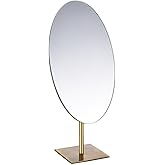 GURUN Large Oval Tabletop Vanity Mirror 7x12 Antique Brass Luxuries Makeup Mirror with Stand for Jeweller's M2017