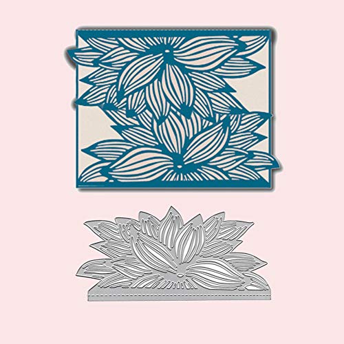 Ireav Flower Border Edges Metal Cutting Dies Wedding Invitation Greeting Card Embossing Stencil DIY Paper Card Making Die-cuts Tool for Scrapbooking Photo Album Gift Decorative (7.16 x 3.62 inch) - Thumbnail 4
