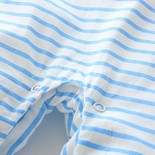 Infant Baby Boys Girls Summer Cute Short Sleeve Stripe Romper Bodysuit Shortall - Image 6
