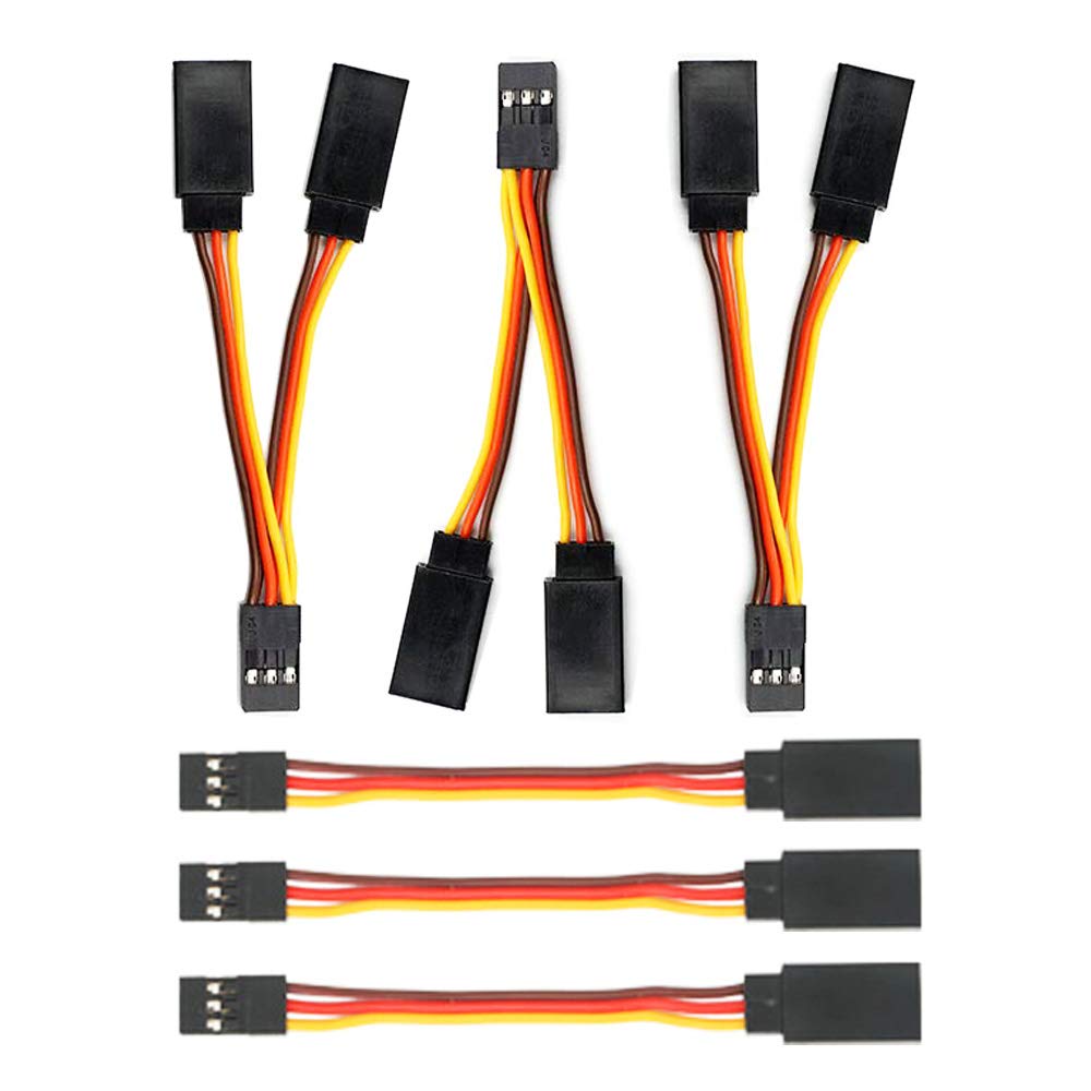 GTIWUNG 3 Pcs JR Style Servo Y Harness, 3"/75mm RC Y-Cables, Servo Splitter Cable, 3 Pcs 3"/75mm Servo Cables for Park Flyer Remote Control Aircraft
