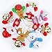 PeachLeafTuzico 12Pcs Christmas Tree Bell Ornaments, Chrismas Bell Decorations, Christmas Hanging Ornaments, 8 Christmas Bell Ornaments & 4 Christmas Dance Ornaments, Snowman/Old Man/Bear/Reindeer