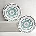 Set 2 Soup Bowls Pasta Salad Plates, 37 Ounce Each, Hand Made Porcelain, Mint Blue, Large