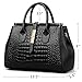 Jack&Chris Ladies Top Handle Tote Bag for Women Crocodile Embossed Purses and Handbags on Clearance, WBDZ024 (Black)