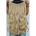 Invisible Wire Hair Extensions Pieces Secret Curly Wavy Hair Extension Synthetic Adjustable Headband for Women Hairpieces (20 Inch (Pack of 1), Golden Blonde)