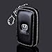 QZS Black Leather Car Key Case Coin Holder Zipper Remote Wallet Key Chain Bag (Honda)