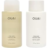 OUAI Fine Shampoo and Conditioner Set (10 Fl Oz) | Sulfate Free Shampoo and Conditioner for Women &amp; Men - Made with Keratin &amp; Shea Butter - Free of Parabens &amp; Phthalates