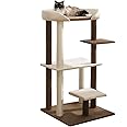 Modern Cat Tree Tower with Extra Large Platform Perch Bed for Maine Coon and Big Couch Sofa for Multiple Cats