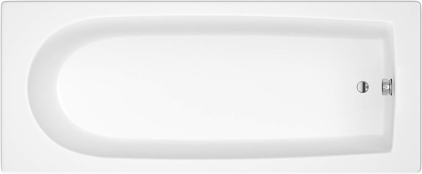 Nuie NBA607 Barmby ǀ Modern Bathroom Single Ended Round Bath, 1600mm x 700mm x 380mm, White, 1600mm x 700mm - Image 5