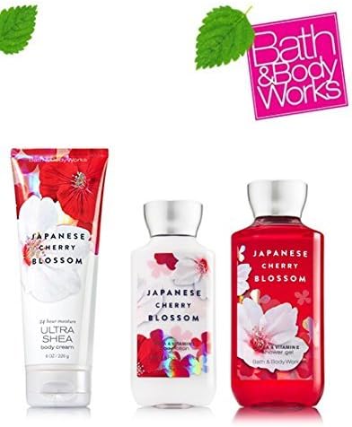 Bath & Body Works Japanese Cherry Blossom Gift Set: Body Cream, Shower Gel,