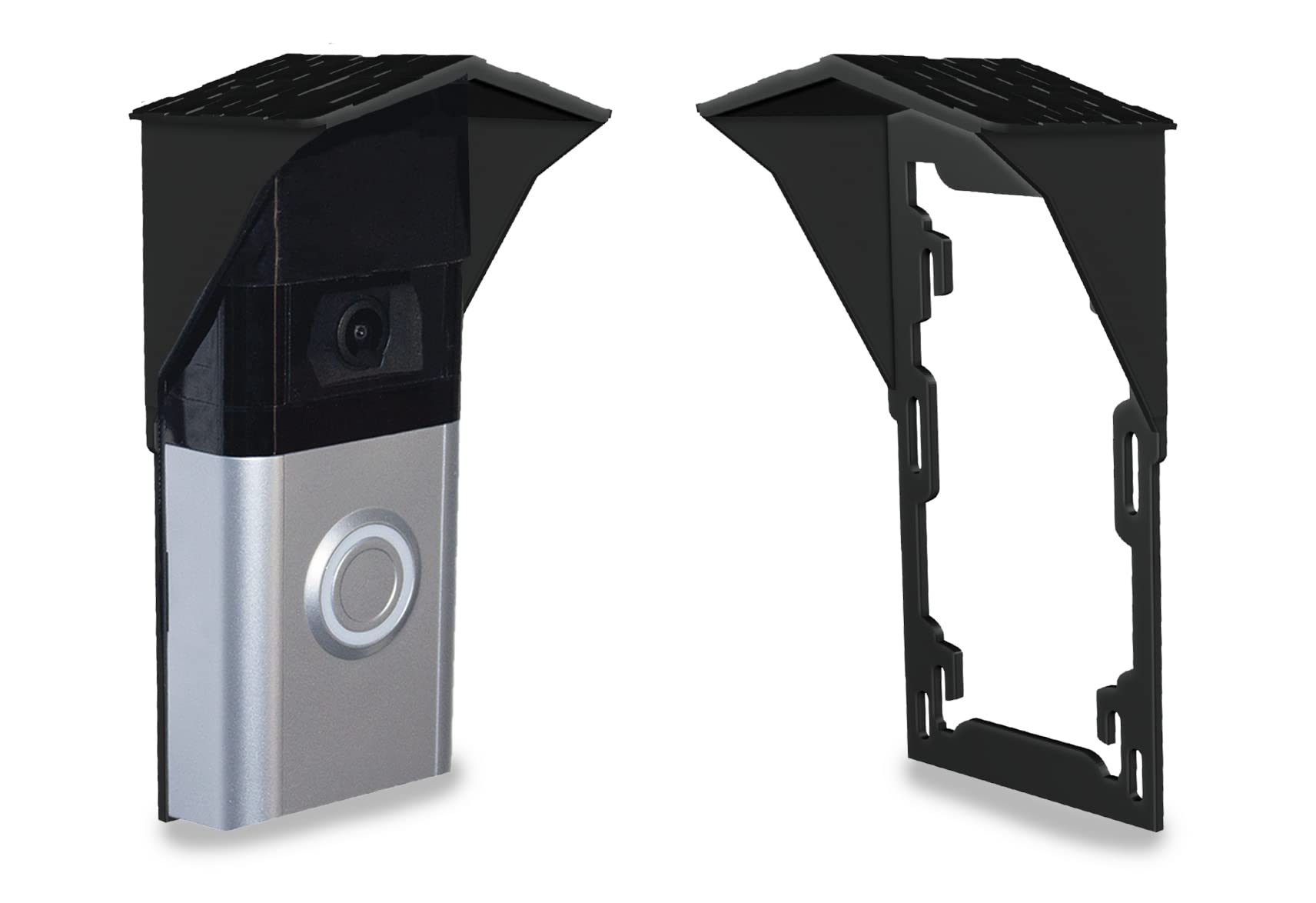 GESTECH Rain Cover for Battery Video RingDoorbell 1, 2, (2nd Gen), 3, 3, 3rd Gen, Plus, 4, (2004), Anti-Glare Weather Protector, Mounting Plate, Sturdy, Slim, Angle Mount Friendly, Made in UK